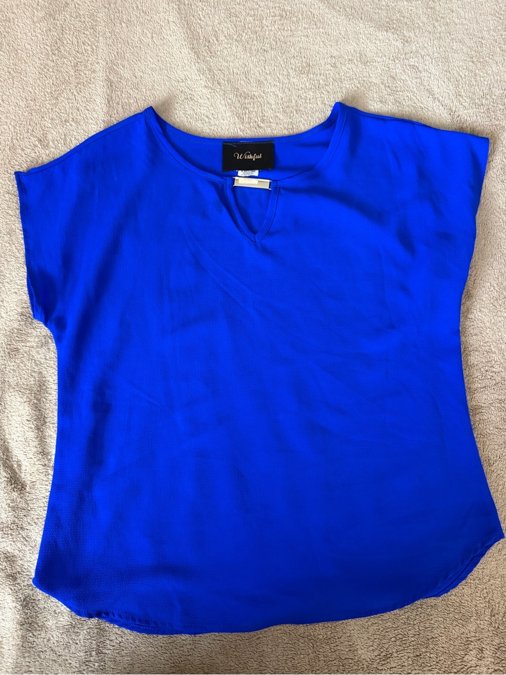 Bright Royal Blue Short Sleeve Blouse